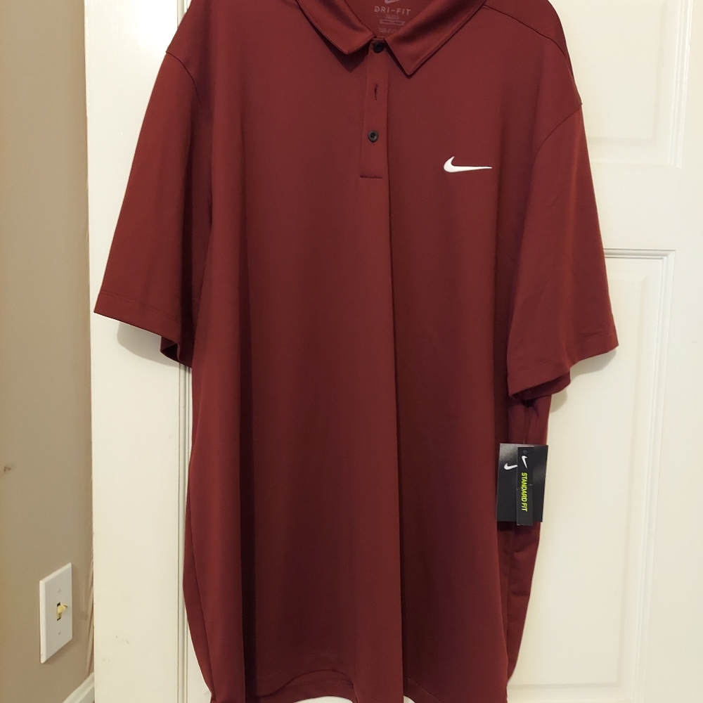 Mens nike dri-fit golf shirt polo maroon/burgundy. 3xl.